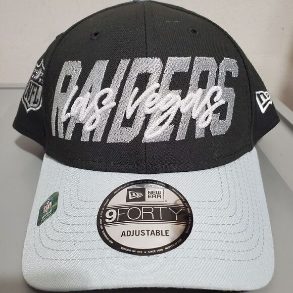 Las Vegas Raiders New Era 9FORTY NFL Draft Hat Black Snapback Adjustable NWT - Picture 2 of 9
